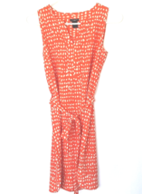 Ann Taylor Sleeveless Dress Womens XSP Polyester Orange Ivory Geometric - $18.81