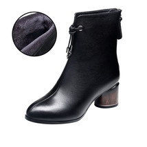 Warm Shoe Female New Footwear Women Ankle High Heels Boots Autumn Winter Woman&#39;s - £31.61 GBP