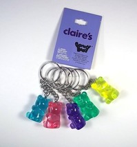 Claire&#39;s set of 5 GUMMY BEARS 3D keyring or bag clip NEW - £11.97 GBP
