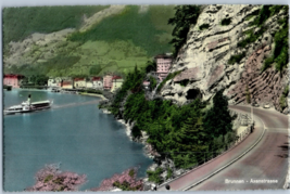 Lake Lucerne and Axenstrasse Motorway Brunnen Switzerland Postcard - £7.18 GBP