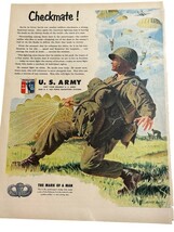 1951 US Army Recruiting Paratrooper Vintage Magazine Print Ad Military - $14.37