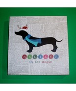 Dachshund Christmas Holiday Wall Hanging 9 x 9 - $18.50