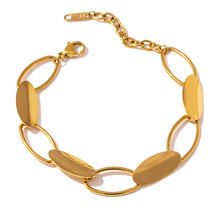 Yhpup Bracelet for Women Stainless Steel Gold Color Jewelry Stylish Unique Desig - £11.68 GBP