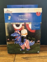 Patriotic Air blown Inflatable Adult Costume - T - Rex Rider Americana - £23.86 GBP