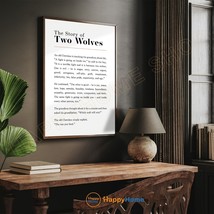 The Story of Two Wolves Wall Art Motivational Wolf Quotes Inspiration Print-P893 - £19.70 GBP+