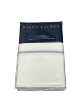 Ralph Lauren Drap Plat Palmer Percale TWIN Size Flat White Cotton Sheet ... - $49.99