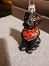 BLack LAB LABRADOR DOG Poland BLOWN  GLASS CHRISTMAS TREE ORNAMENT  free... - $24.99