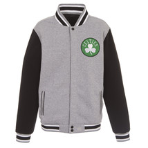 NBA Boston Celtics Reversible Full Snap Fleece Jacket JH Design 2 Front Logos  - £94.27 GBP