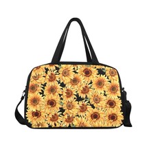 Sunflower Flower Floral Watercolor Travel Bag With Shoe Compartment - £39.16 GBP