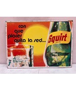 Vintage Mexican SQUIRT SODA Tin Metal Sign Grocery Store Adv 28&quot; From 19... - €267,94 EUR