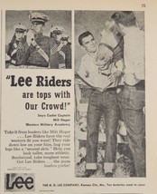 1954 Print Ad Lee Riders Blue Jeans Military Academy Young Man &amp; Horse - $14.38