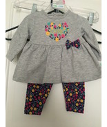 2 Piece Carter&#39;s Child Of Mine Baby Girls Set Outfit Size 0/3 Months - £29.91 GBP