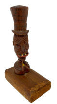 Vintage Hand Carved Wooden Novelty Man in Top Hat with Teeth - $441.56 MXN