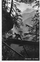 Montana Le bisse Man Climbing Switzerland RPPC Real Photo Postcard - £15.50 GBP