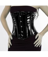 WOMEN STEEL PATENT UNDERBUST LACE UP PVC CORSET GOTHIC BUSTIER TOP BODY ... - $1,045.18 MXN