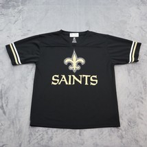 NFL Shirt Womens Large 10/12 Black Casual Athletic NFL New Orleans Saint... - $22.75