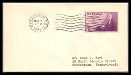 1934 US Postal History Cover - Washington DC to Washington, Pennsylvania K13 - £2.37 GBP