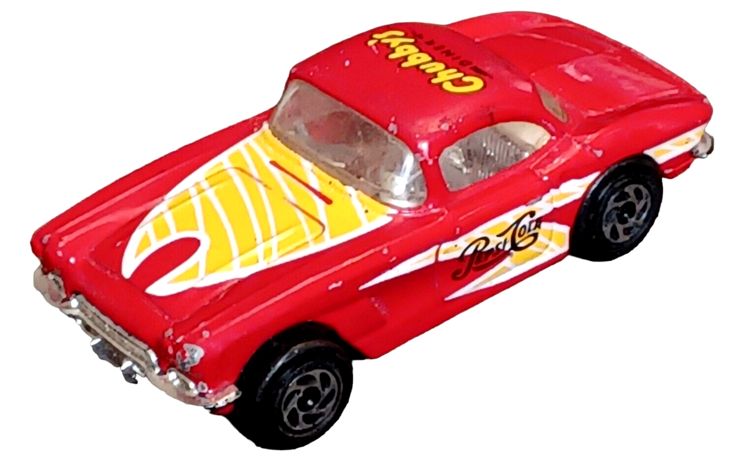 Matchbox 1962 Rosso Corvette Chubby's Diner Pepsi Cola Pressofuso 1:58 Scala - £3.99 GBP