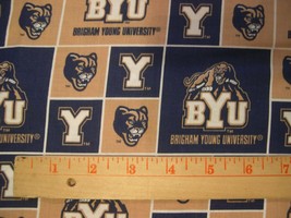 Brigham Young University Byu Cougars Cotton Fabric 1/4 Yd 9&quot;x43&quot; Mask Free Ship - £23.88 GBP