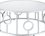 Furniture of America Keenan Luxury Glam Round Mirror Top 36 in. Coffee T... - $528.99
