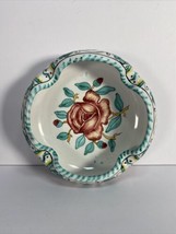 Vintage PV Italy Peasant Village Handpainted Signed Italian Pottery Rose Bowl  - £31.89 GBP