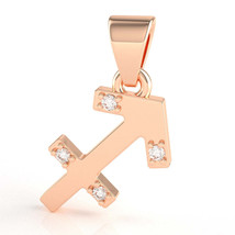 Sagittarius Zodiac Sign Diamond Pendant In Solid 14k Rose Gold - £157.39 GBP