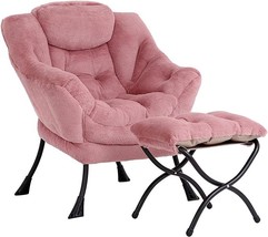 Lazy Chair With Ottoman, Modern Accent Leisure Upholstered Sofa Chair, Lounge Re - £247.64 GBP