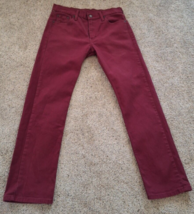 Levi&#39;s 513 Jeans Mens 30x30(29) Slim Straight Stretch  Burgundy Maroon Red - $20.85
