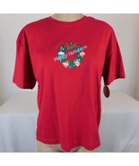 Christmas T-Shirt Red Happy Holidays Target 2002 Women Size XL Green Wre... - £7.29 GBP