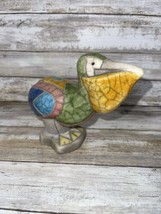 Raku Art Pottery Blocked Pelican Bird Florida South Africa - £36.76 GBP