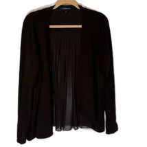 Lane Bryant Business Casual Black Open Front Cardigan w/Sheer Pleated Ba... - $18.99