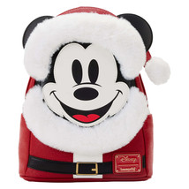 Exclusive Loungefly Glitter Mickey Mouse Santa Mini Backpack - £119.22 GBP