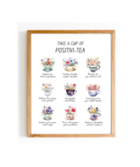 Positivitea Watercolor Teacups Wallart Teacup Home Decor - Digital Download - $1.19