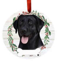 Black Lab Dog Wreath Ornament Personalizable Christmas Holiday Personali... - $14.35