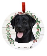 Black Lab Dog Wreath Ornament Personalizable Christmas Holiday Personali... - £11.33 GBP