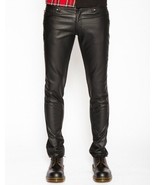 MEN&#39;S LEATHER PANT JEANS THIGH FIT PANTS TROUSERS BREECHES BLUF LEDERHOSEN - $184.05 CAD