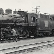 Canadian National Railway CN #1389 4-6-0 Locomotive Train B&amp;W Photograph - $12.19