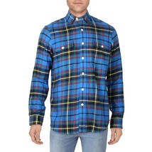 Polo Ralph Lauren Men&#39;s Classic Fit Multi Plaid Flannel Long Sleeve Shirt, Blue - £47.40 GBP