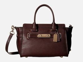 New Coach Women&#39;s Swagger 27 Carryall Leather Satchel Bag Variety Colors - £284.62 GBP
