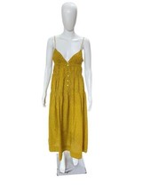 Doen Women&#39;s Irina Sleeveless Floral Printed Mustard Midi Gown Dress Siz... - £185.68 GBP
