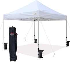 10&#39;X10&#39; Pop Up Canopy Tent Commercial Instant Shelter With Heavy, 10X10 Ft White - $238.97