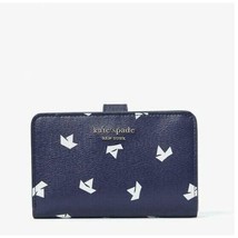Kate Spade Spencer Paper Boat compact wallet Card Case ~NWT~ Blue - £76.92 GBP