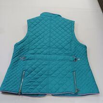 Back in the Saddle Women's 1X Turquoise Quilted Riding Vest Fleece Lined Pockets image 2