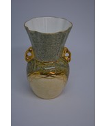 Royal Tara Hand painted Bridie McHugh Bone China Green Marble Urn Vase I... - $75.18 CAD