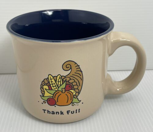 Primary image for New  Life is Good Thank Full Fall Thanksgiving Coffee Mug 16 oz Cornicopia