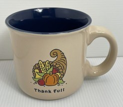 New  Life is Good Thank Full Fall Thanksgiving Coffee Mug 16 oz Cornicopia - £9.63 GBP