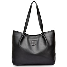 Large Capacity Women Shoulder Bag 100% Genuine Leather Handbag Simple Fashion La - £93.61 GBP