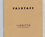 Falstaff Metropolitan Opera Libretto Giuseppe Verdi - $17.82