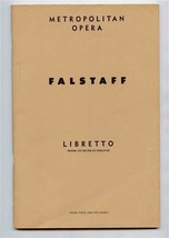 Falstaff Metropolitan Opera Libretto Giuseppe Verdi - £14.24 GBP