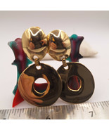 Vintage erwin pearl Goldtone Dangling Clip-on earrings - $13.50